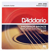 D'ADDARIO EJ17 PHOSPHOR BRONZE ACOUSTIC GUITAR STRINGS MEDIUM 13-56