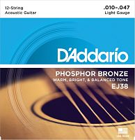 D'ADDARIO EJ38 12-STRING PHOSPHOR BRONZE LIGHT 10-47